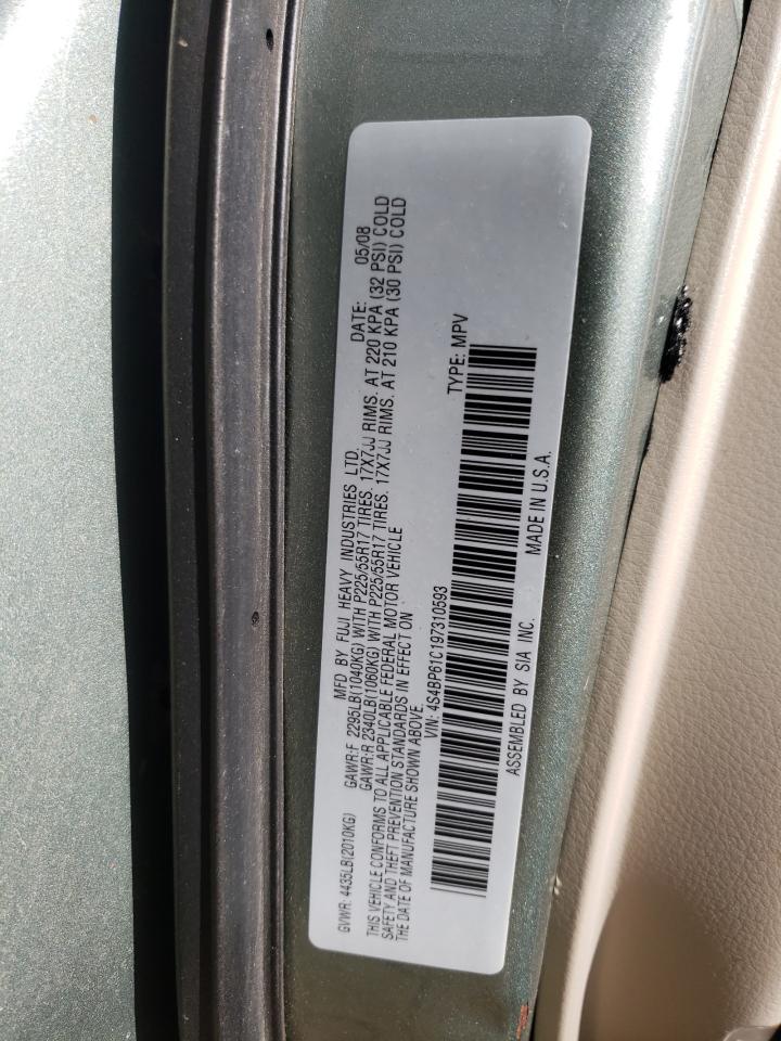 Photo 10 from auction – 2009 SUBARU OUTBACK 2. with VIN 4S4BP61C197310593