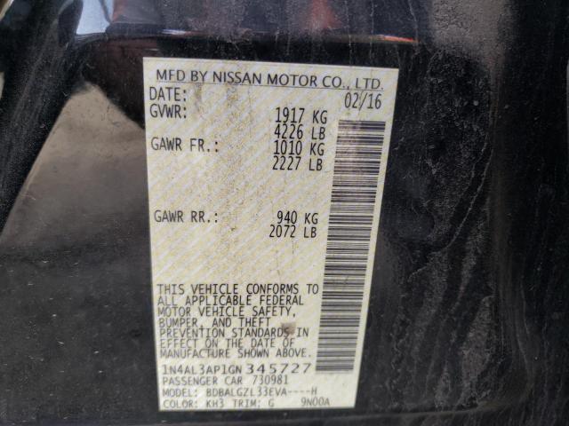 Photo 10 from auction – 2016 NISSAN ALTIMA 2.5 with VIN 1N4AL3AP1GN345727