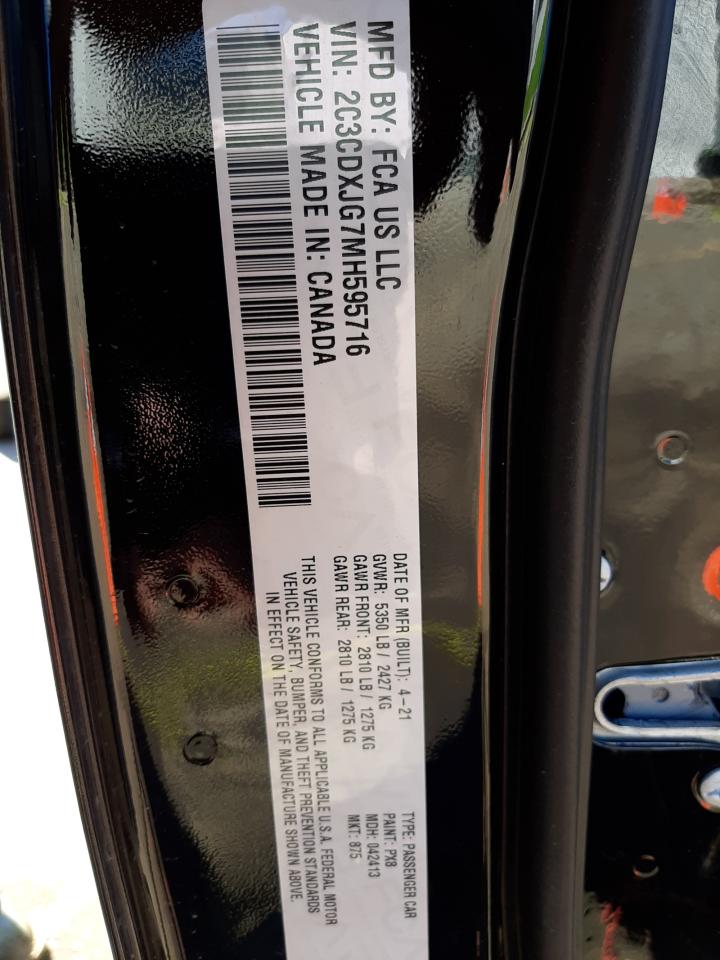 Photo 10 from auction – 2021 DODGE CHARGER SX with VIN 2C3CDXJG7MH595716