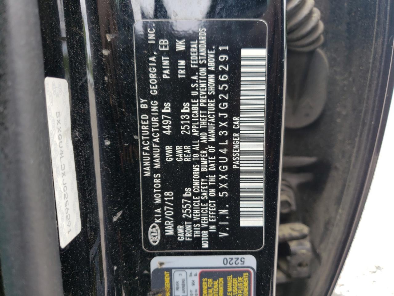 Photo 10 from auction – 2018 KIA OPTIMA EX with VIN 5XXGU4L3XJG256291
