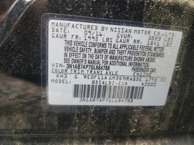 Photo 10 from auction – 2016 NISSAN SENTRA S with VIN 3N1AB7AP7GL684788
