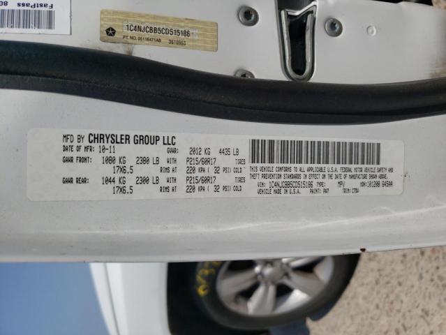 Photo 10 from auction – 2012 JEEP COMPASS SP with VIN 1C4NJCBB5CD515186