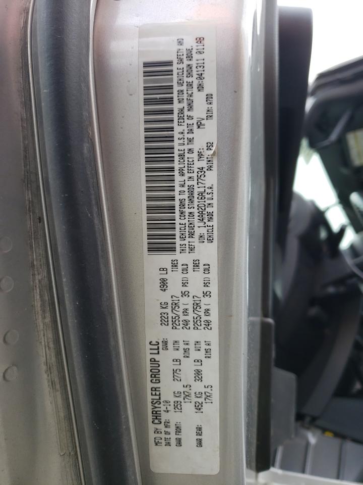 Photo 10 from auction – 2010 JEEP WRANGLER S with VIN 1J4AA2D16AL177534