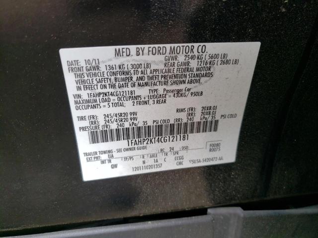 Photo 10 from auction – 2012 FORD TAURUS SHO with VIN 1FAHP2KT4CG121181