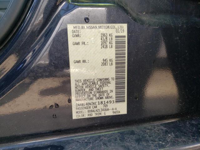 Photo 10 from auction – 2019 NISSAN ALTIMA SV with VIN 1N4BL4DV2KC181493