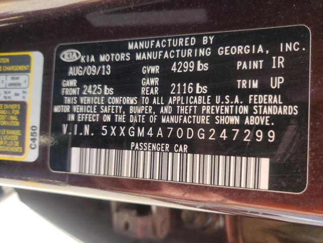 Photo 10 from auction – 2013 KIA OPTIMA LX with VIN 5XXGM4A70DG247299