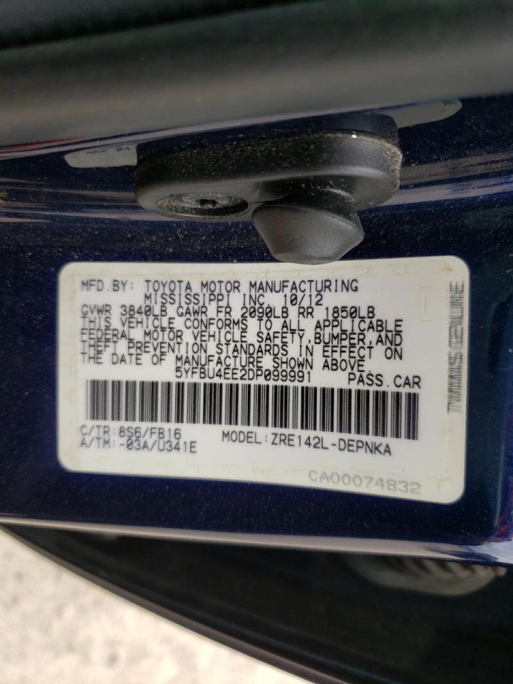 Photo 10 from auction – 2013 TOYOTA COROLLA BA with VIN 5YFBU4EE2DP099991