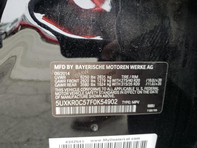 Photo 10 from auction – 2015 BMW X5 XDRIVE3 with VIN 5UXKR0C57F0K54902