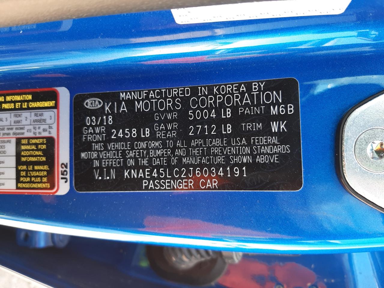 Photo 10 from auction – 2018 KIA STINGER GT with VIN KNAE45LC2J6034191