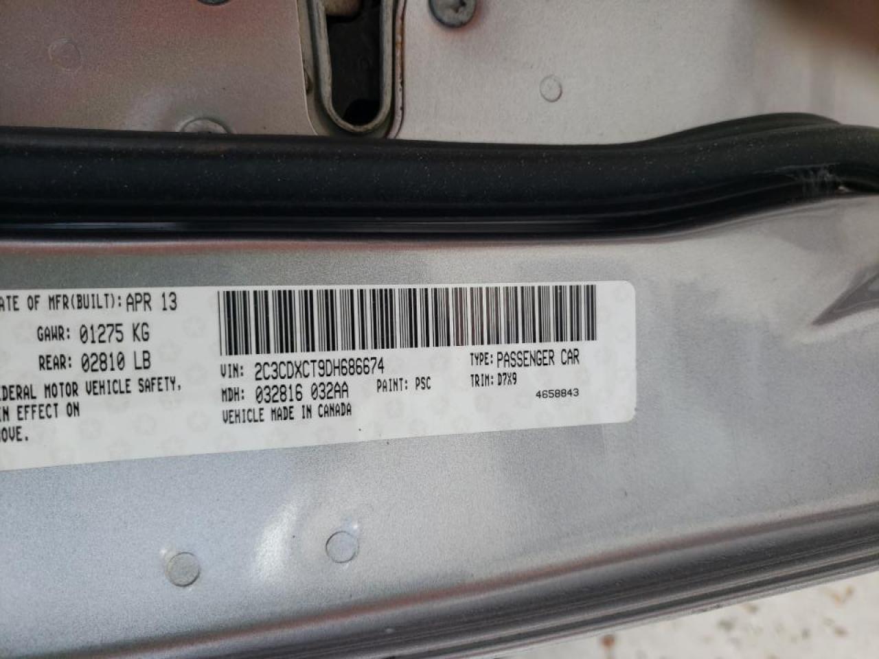 Photo 10 from auction – 2013 DODGE CHARGER R/ with VIN 2C3CDXCT9DH686674