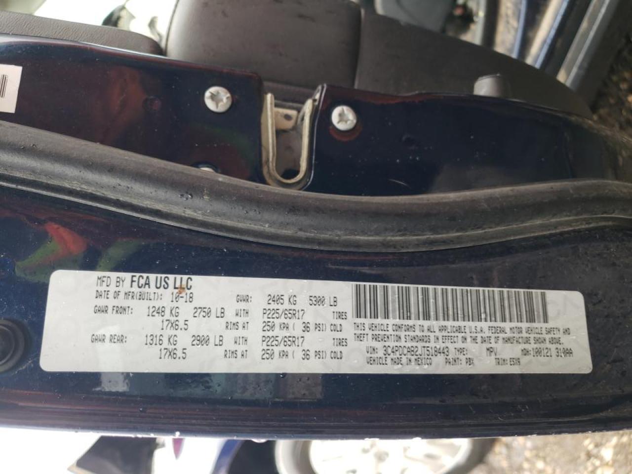 Photo 10 from auction – 2018 DODGE JOURNEY SE with VIN 3C4PDCAB2JT518443