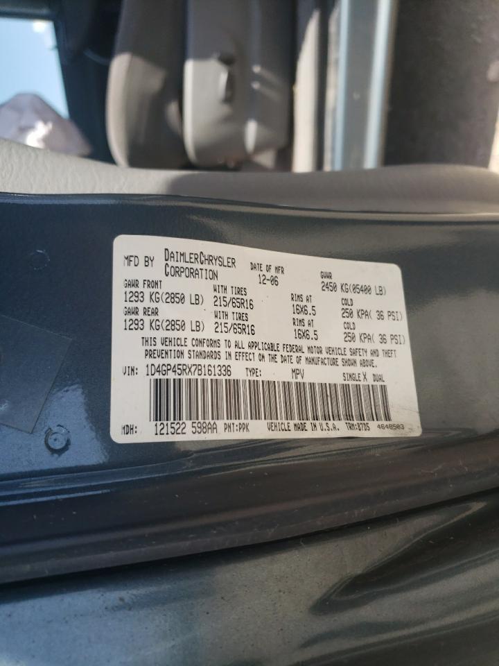 Photo 10 from auction – 2007 DODGE CARAVAN SX with VIN 1D4GP45RX7B161336