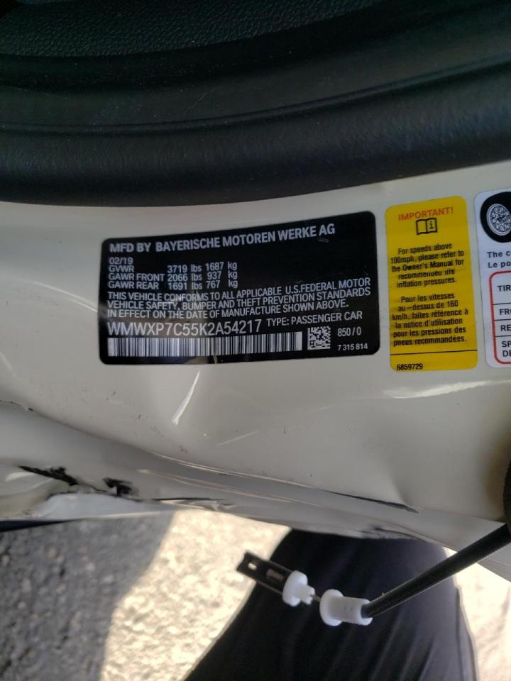 Photo 10 from auction – 2019 MINI COOPER S with VIN WMWXP7C55K2A54217