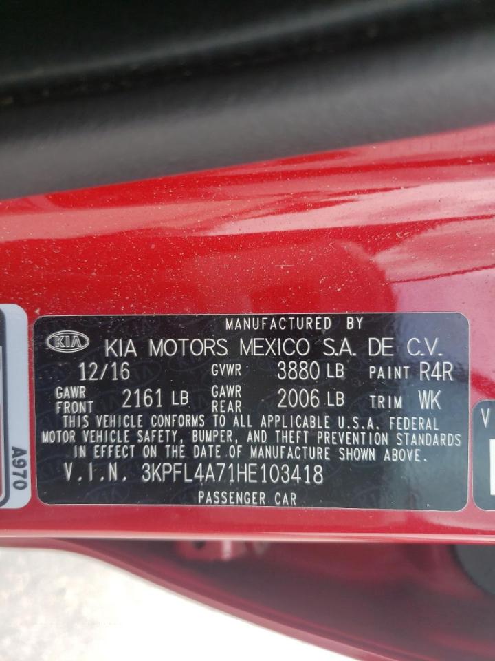 Photo 10 from auction – 2017 KIA FORTE LX with VIN 3KPFL4A71HE103418