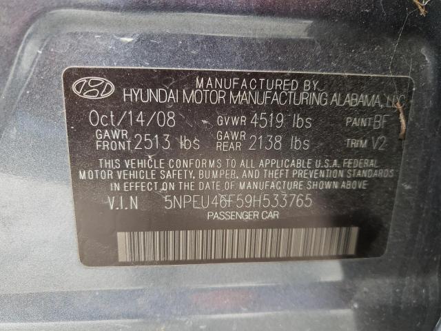 Photo 10 from auction – 2009 HYUNDAI SONATA SE with VIN 5NPEU46F59H533765