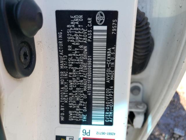 Photo 10 from auction – 2013 TOYOTA CAMRY HYBR with VIN 4T1BD1FK9DU069601