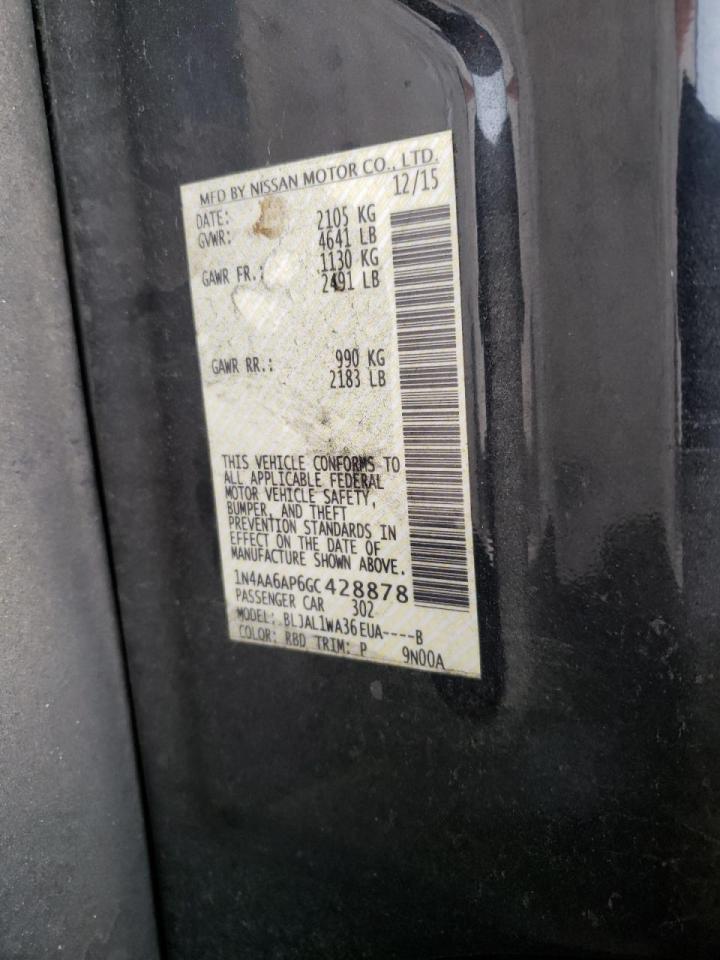 Photo 10 from auction – 2016 NISSAN MAXIMA 3.5 with VIN 1N4AA6AP6GC428878