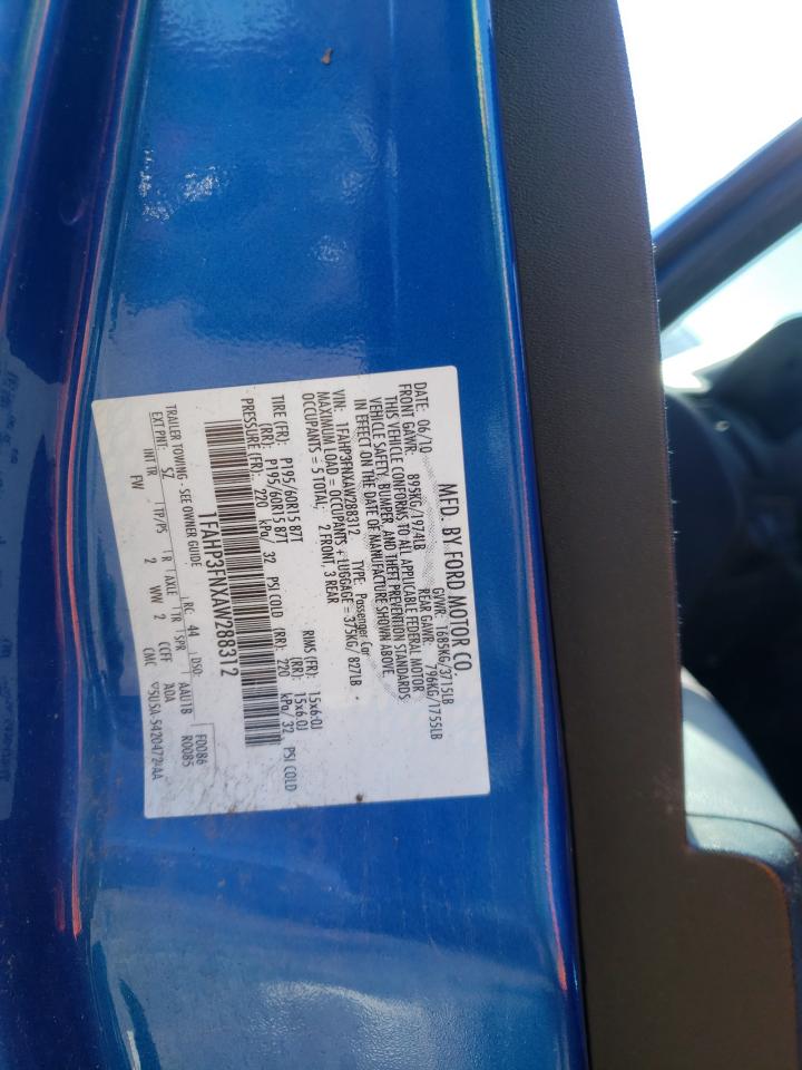 Photo 10 from auction – 2010 FORD FOCUS SE with VIN 1FAHP3FNXAW288312