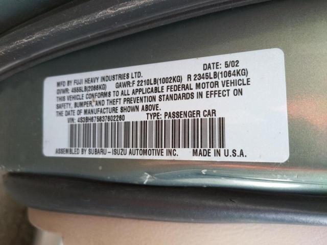 Photo 10 from auction – 2003 SUBARU LEGACY OUT with VIN 4S3BH675837602260