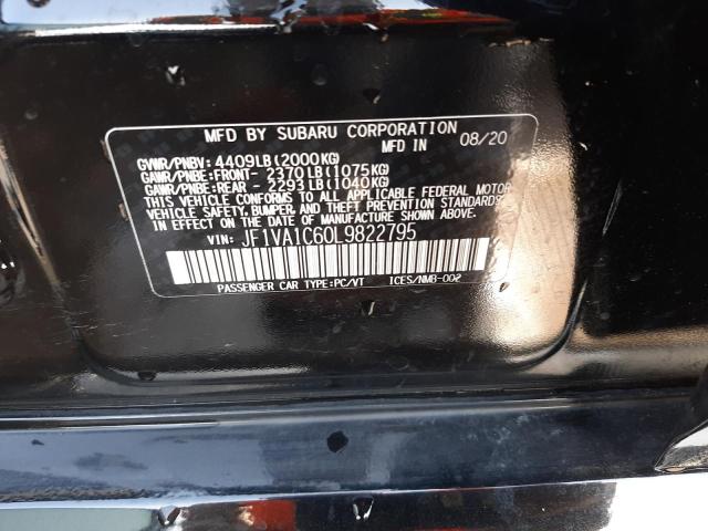 Photo 10 from auction – 2020 SUBARU WRX PREMIU with VIN JF1VA1C60L9822795
