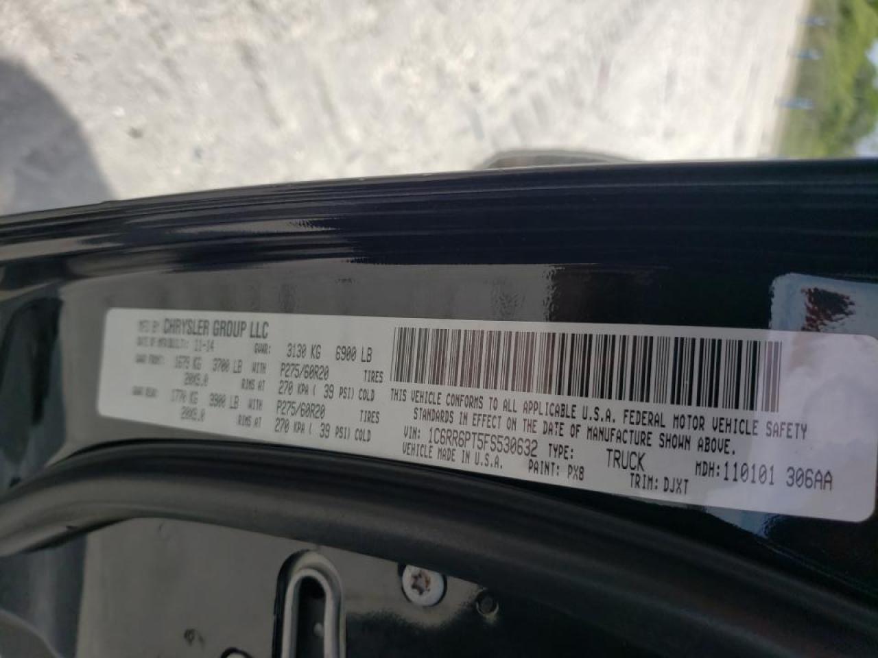 Photo 10 from auction – 2015 RAM 1500 LONGH with VIN 1C6RR6PT5FS530632