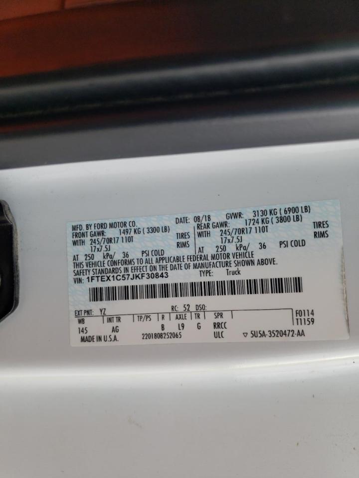 Photo 10 from auction – 2018 FORD F150 SUPER with VIN 1FTEX1C57JKF30843