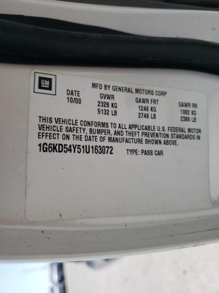 Photo 10 from auction – 2001 CADILLAC DEVILLE with VIN 1G6KD54Y51U163072