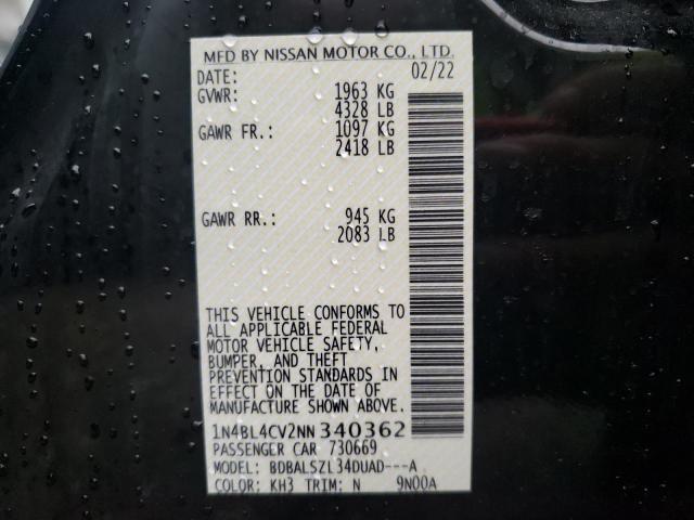 Photo 10 from auction – 2022 NISSAN ALTIMA with VIN 1N4BL4CV2NN340362