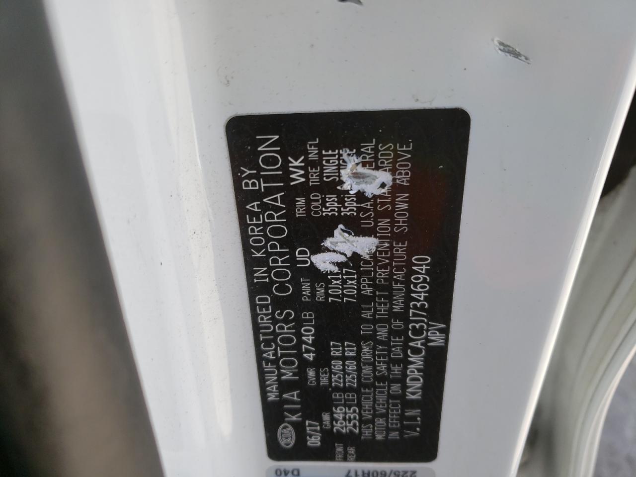 Photo 10 from auction – 2018 KIA SPORTAGE L with VIN KNDPMCAC3J7346940