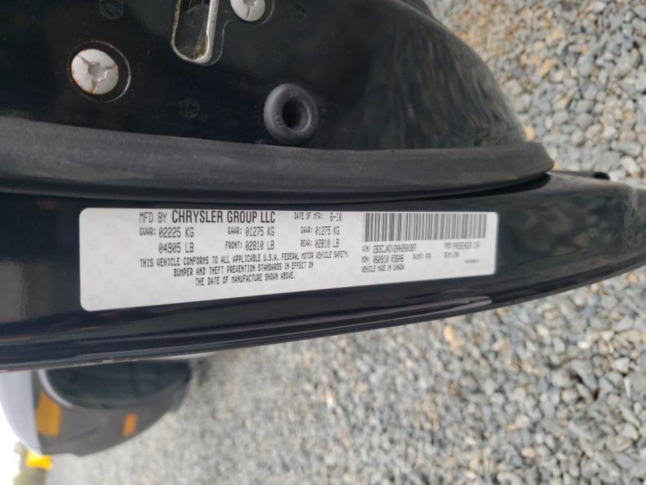 Photo 10 from auction – 2010 DODGE CHALLENGER with VIN 2B3CJ4DV2AH260387