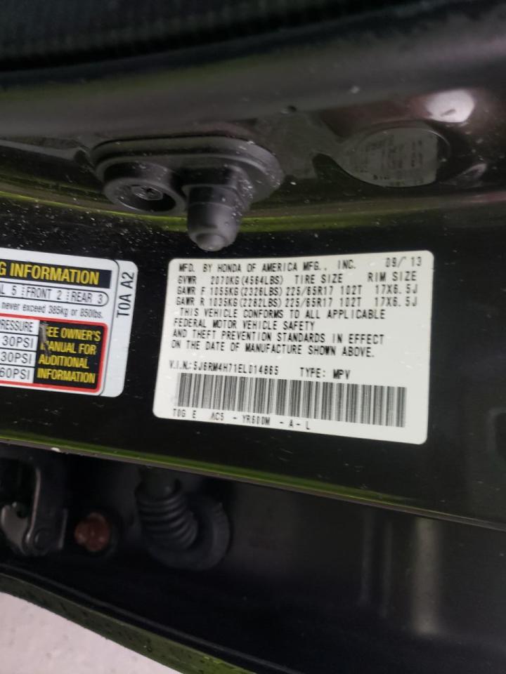 Photo 10 from auction – 2014 HONDA CR-V EXL with VIN 5J6RM4H71EL014865