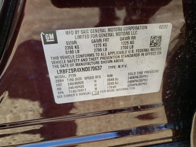 Photo 10 from auction – 2022 BUICK ENVISION A with VIN LRBFZSR4XND070637