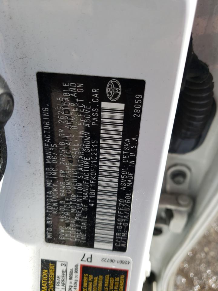 Photo 10 from auction – 2015 TOYOTA CAMRY LE with VIN 4T1BF1FK0FU102515