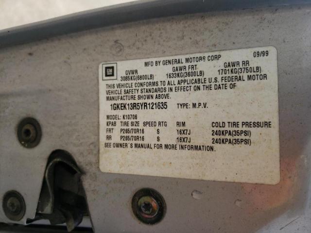 Photo 10 from auction – 2002 GMC YUKON with VIN 1GKEK13R5YR121635