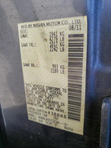 NISSAN ALTIMA BAS 2012 with VIN 1N4AL2AP2CN438888 - Photo from auction