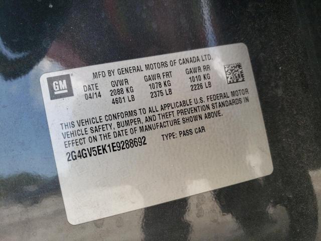 Photo 10 from auction – 2014 BUICK REGAL with VIN 2G4GV5EK1E9288692