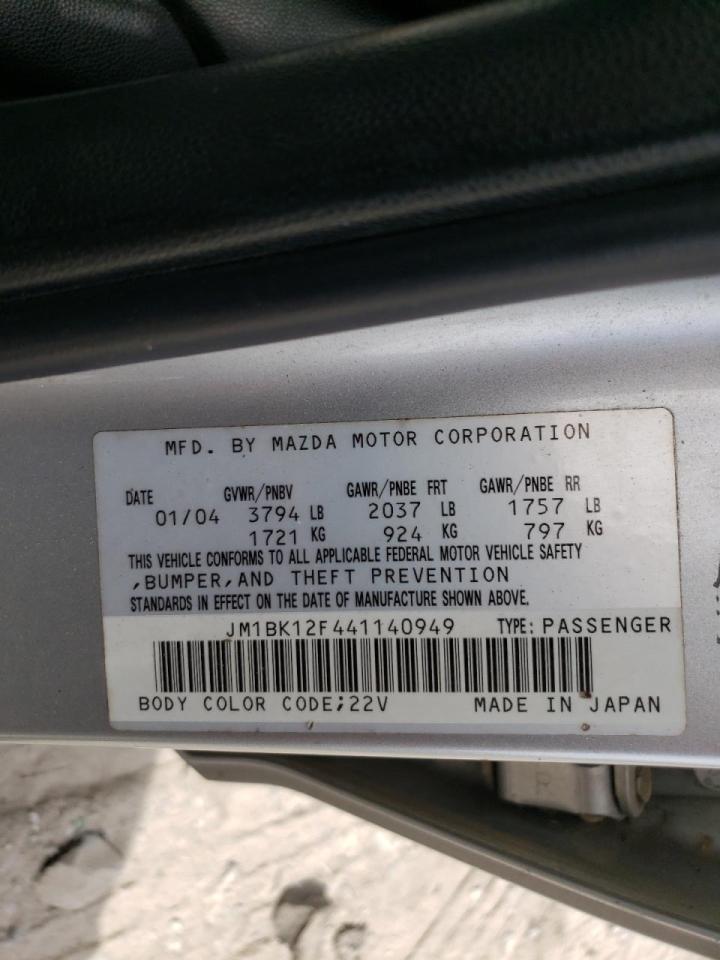 Photo 10 from auction – 2004 MAZDA 3 I with VIN JM1BK12F441140949