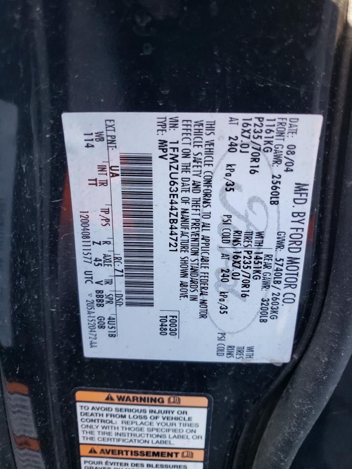 Photo 10 from auction – 2004 FORD EXPLORER X with VIN 1FMZU63E44ZB44721