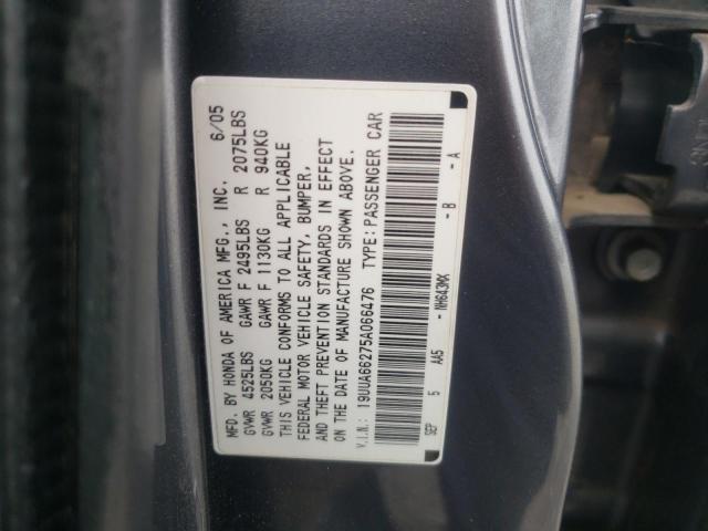 Photo 10 from auction – 2005 ACURA TL with VIN 19UUA66275A066476