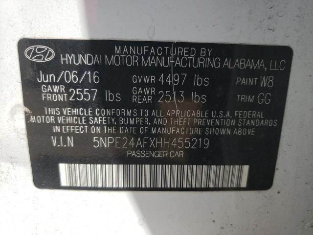 Photo 10 from auction – 2017 HYUNDAI SONATA SE with VIN 5NPE24AFXHH455219
