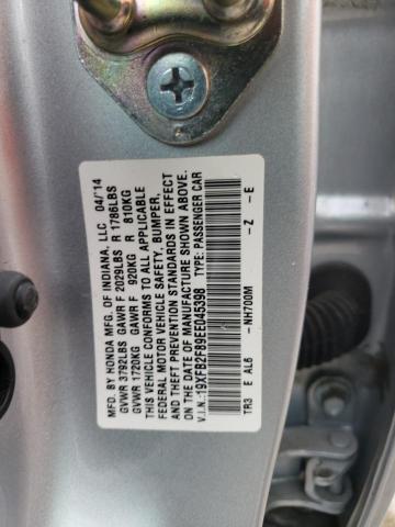 HONDA CIVIC EX 2014 with VIN 19XFB2F89EE045398 - Photo from auction