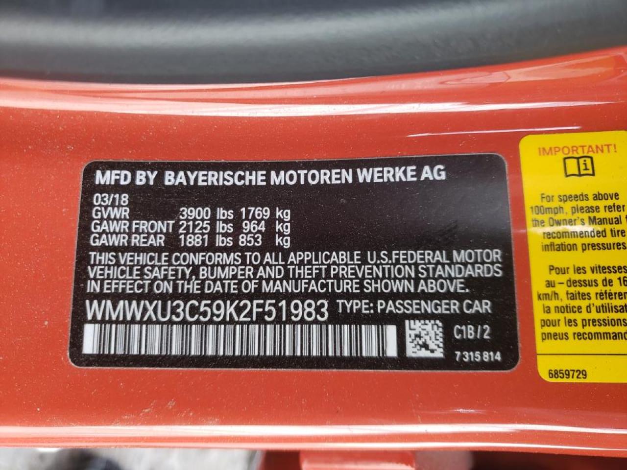 Photo 10 from auction – 2019 MINI COOPER S with VIN WMWXU3C59K2F51983
