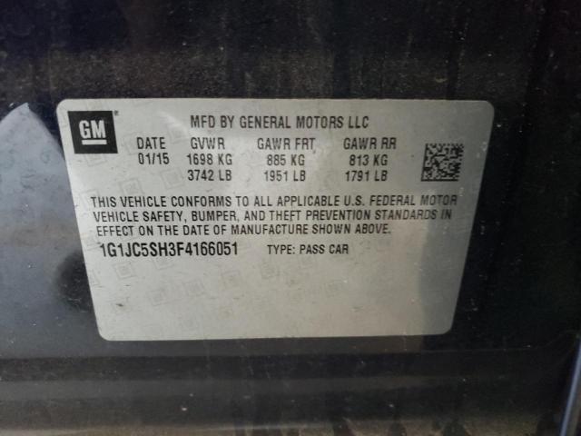 Photo 10 from auction – 2015 CHEVROLET SONIC LT with VIN 1G1JC5SH3F4166051