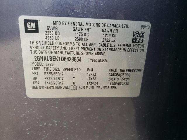 Photo 10 from auction – 2013 CHEVROLET EQUINOX LS with VIN 2GNALBEK1D6429864