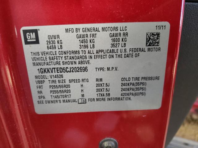 Photo 10 from auction – 2012 GMC ACADIA DEN with VIN 1GKKVTED5CJ202696