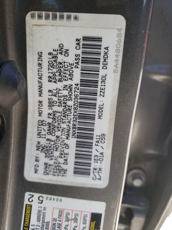 Photo 10 from auction – 2008 TOYOTA COROLLA CE with VIN 1NXBR32EX8Z036724