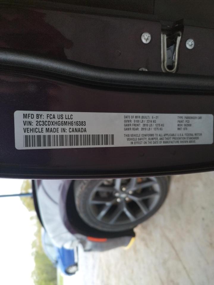 Photo 10 from auction – 2021 DODGE CHARGER GT with VIN 2C3CDXHG6MH616383