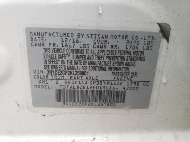 Photo 10 from auction – 2019 NISSAN VERSA NOTE with VIN 3N1CE2CP2KL359801