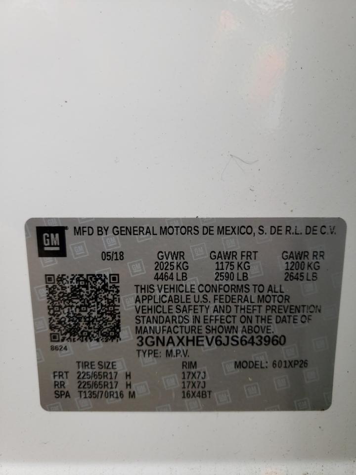 Photo 10 from auction – 2018 CHEVROLET EQUINOX LS with VIN 3GNAXHEV6JS643960