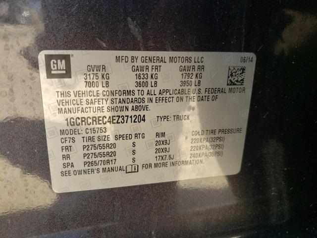 Photo 10 from auction – 2014 CHEVROLET SILVERADO with VIN 1GCRCREC4EZ371204